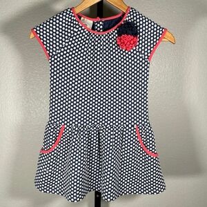 Marmellata Girls‎ Dress Polka Dot Flower Accent Party Pockets Size 6X